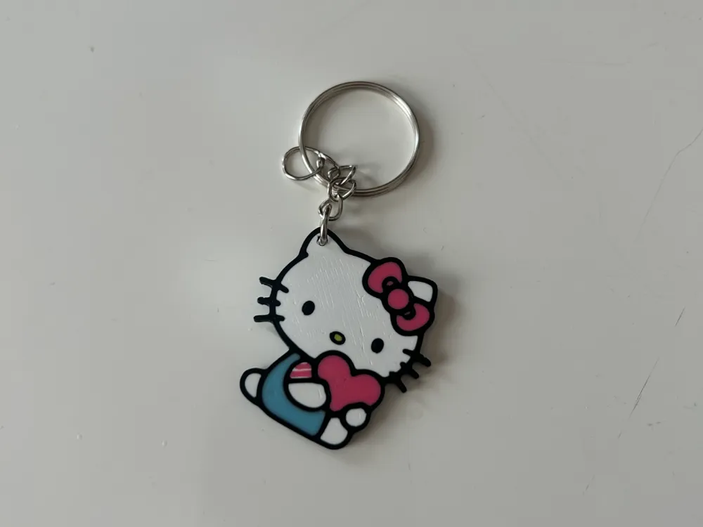 Hello kitty keychain - Free 3D Print Model - MakerWorld