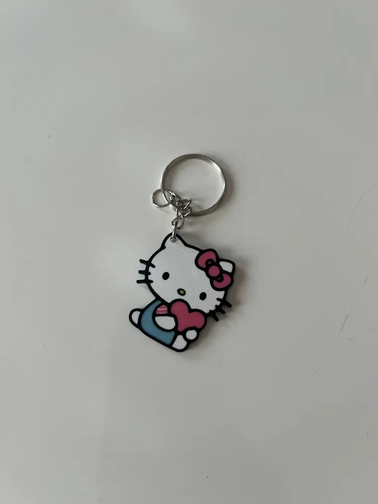 Hello kitty keychain - Free 3D Print Model - MakerWorld