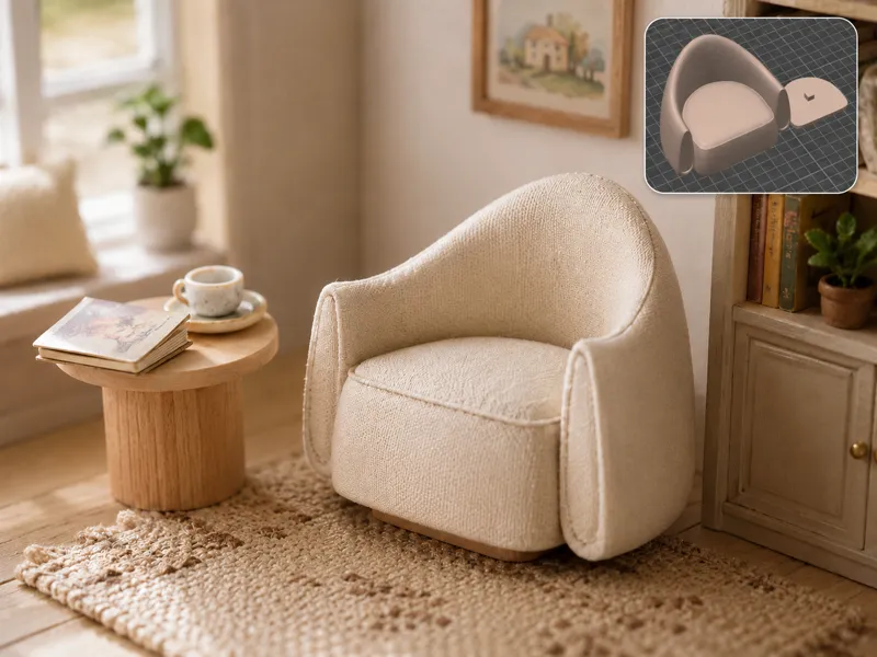 Dollhouse miniature model - Sofa #7