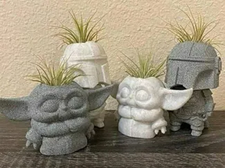 Grogu (Baby Yoda) and Mando Planters