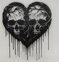 Décoration murale cœur et crâne 2 — photo 2