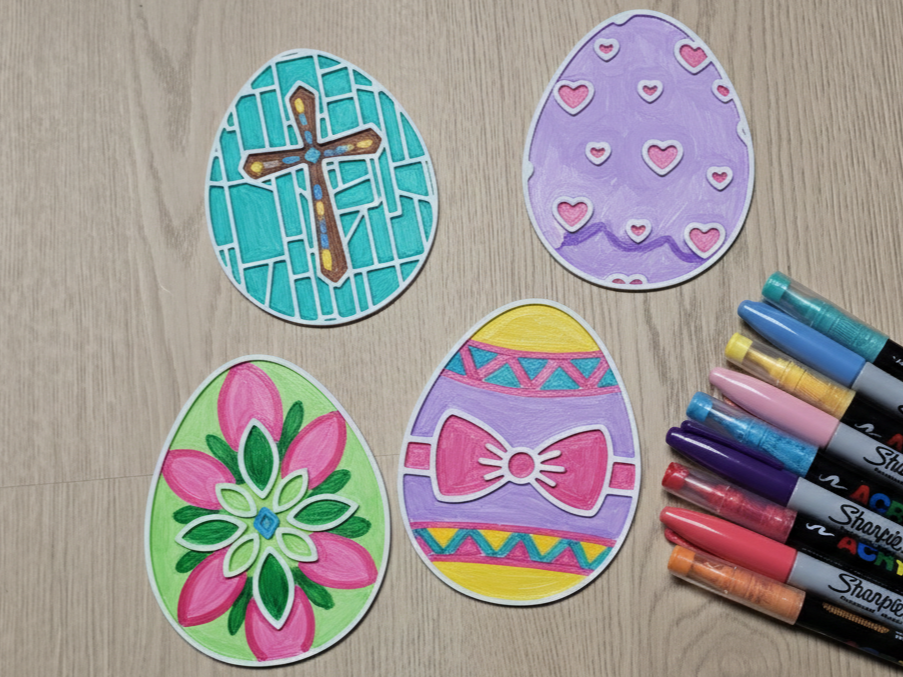 Love Jesus Easter Ostern Eggs Coloring Set Craft