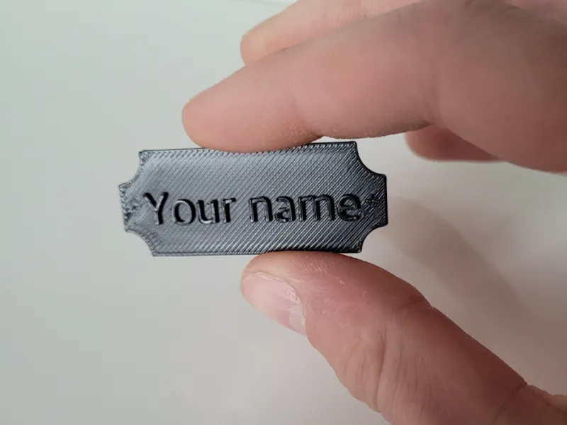 Trophy name plate