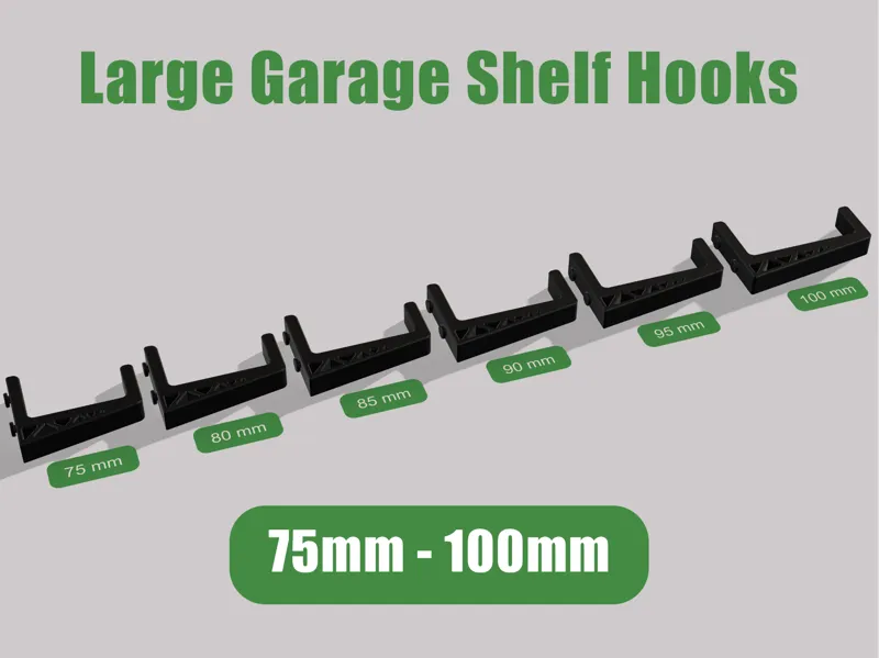 Large Garage Shelf Hooks 75mm - 100mm