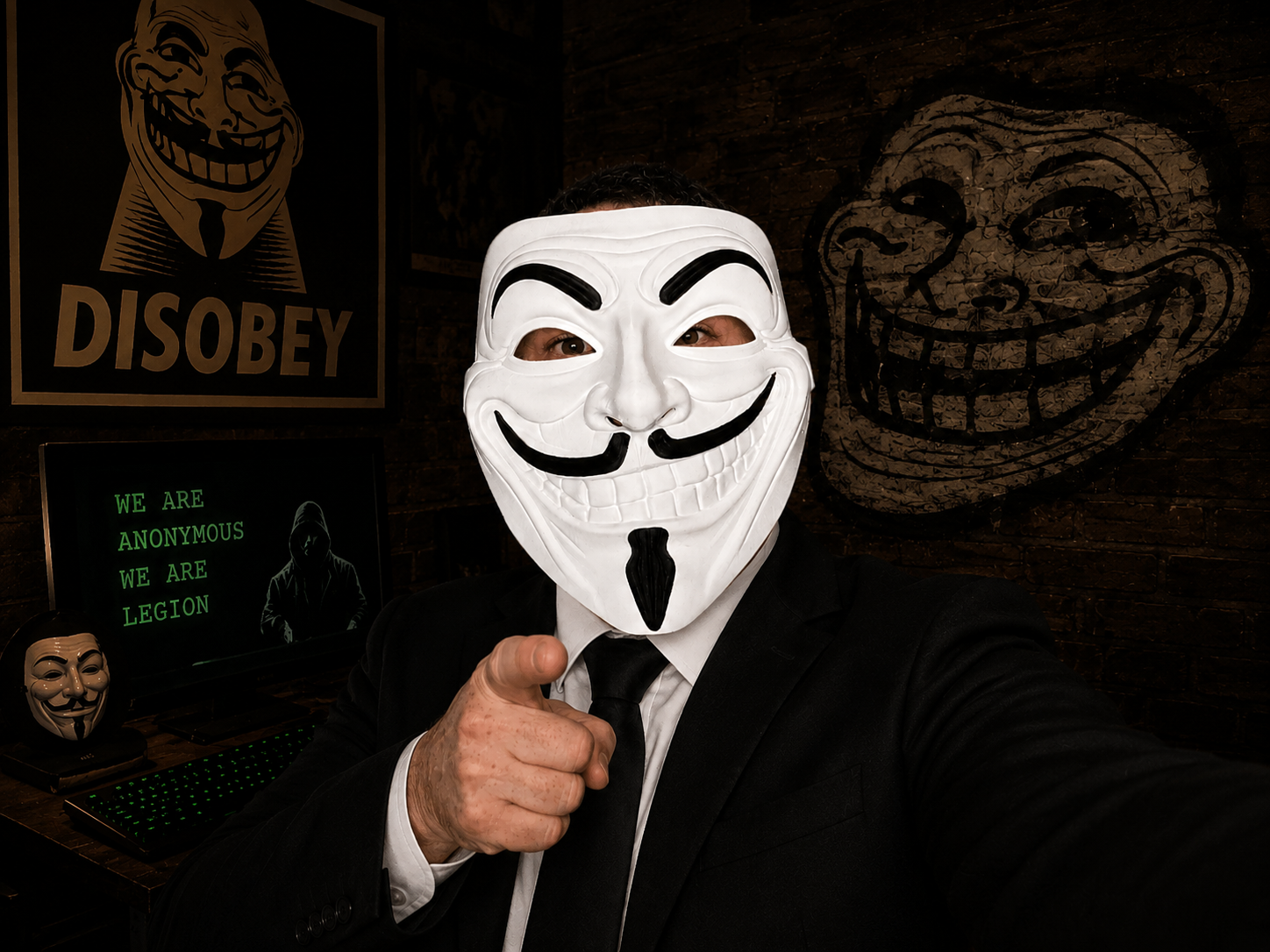 Trollface Vendetta Mask (Guy Fawkes)  V2