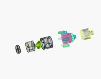 Axial 6-Cylinder Compressed-Air Engine (Wobble Disc)