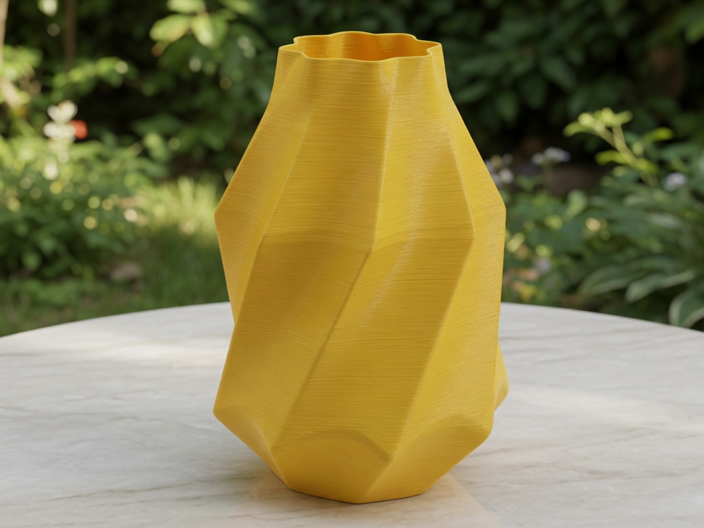 Angular Faceted Polygon Vase