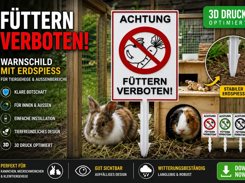 „Füttern Verboten“ Schild mit Erdspiess