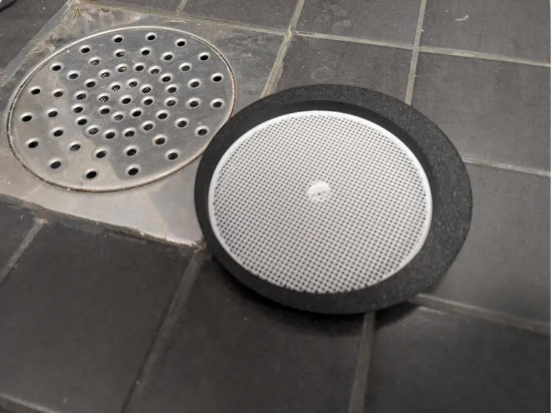 Shower drain hair catcher off-center 163mm collar
