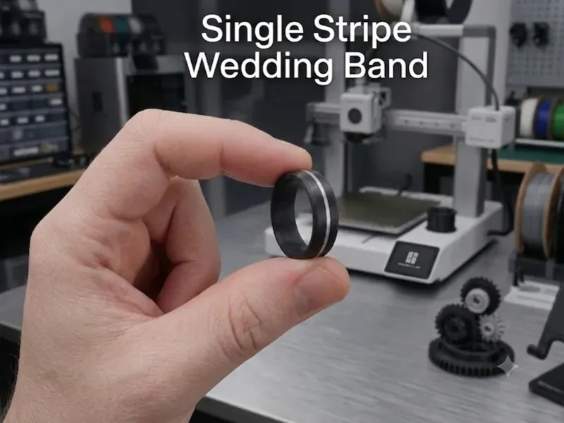 Single Striped Wedding Band