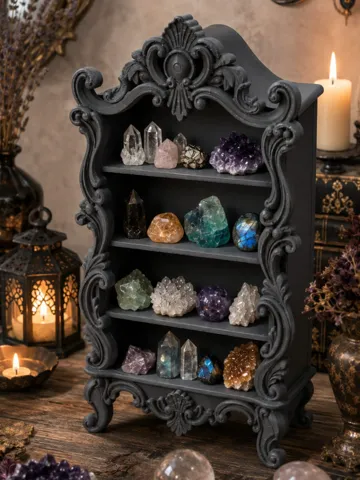 Modelo para impresión 3D: Barockes Mini-Regal für Kristalle & Dekoration — vista de referencia 2