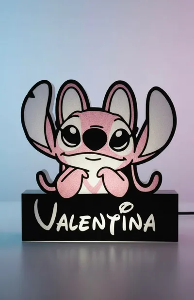 Personalized Angel Lightbox (Stitch) - Free 3D Print Model - MakerWorld