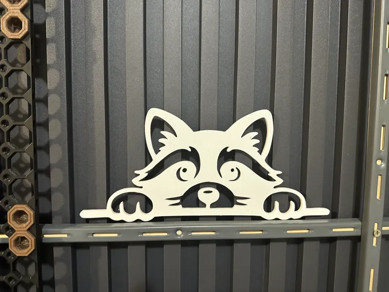 Peeking Raccoon Shelf Sitter - Wall Decor