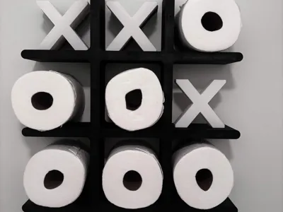Tic-Tac-Toe toilet paper holder