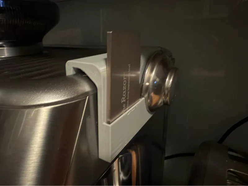 Sage side mounted holder for cup and razor