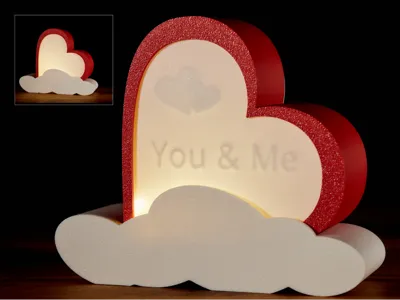 Heart Cloud Lamp for LED Fairy Lights / Tealight