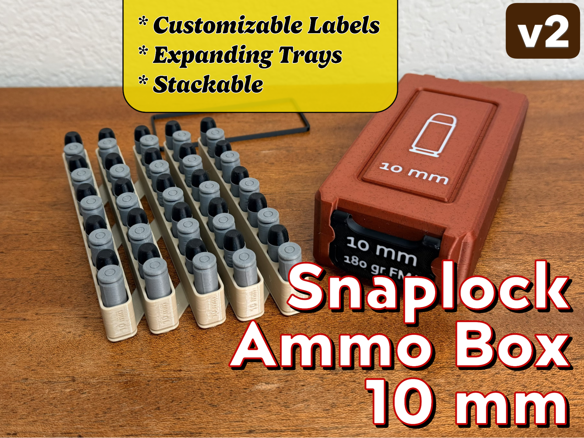 Snaplock 10mm Ammo Box + Expanding Tray