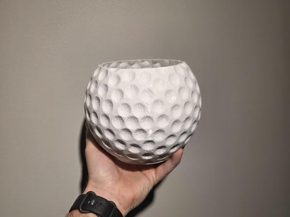 Golf Ball Texture Vase – Hollow Sphere Planter