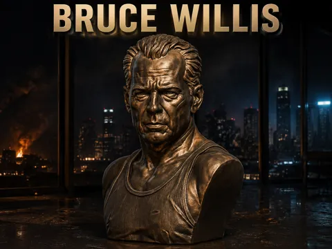Figura decorativa: Bruce Willis Bust — referencia de MakerWorld