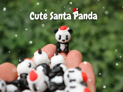 Cute Tiny Santa Panda & Keychain Verison
