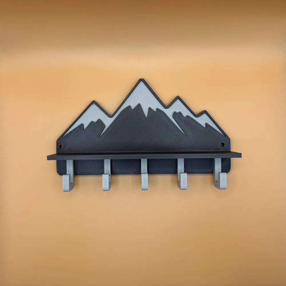 The Range Key Racks Mountain Range Key Rack with Shelf - Free 3D Print Model - MakerWorld
