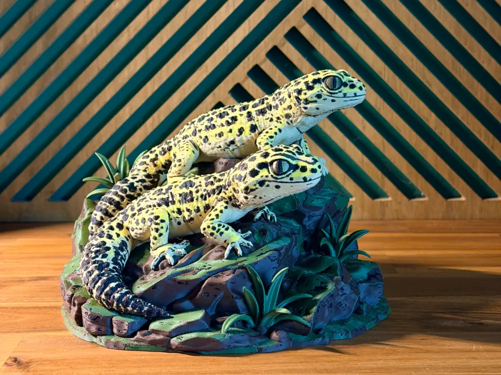 Gecko on rock - Free 3D Print Model - MakerWorld