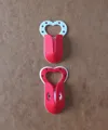 4 negative Hearts around Raised Heart