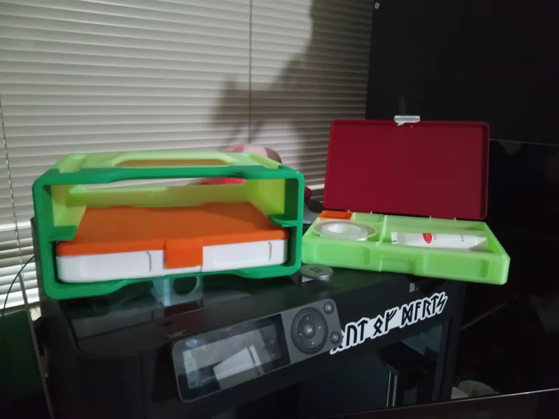 tiny bins stacking shelf for two