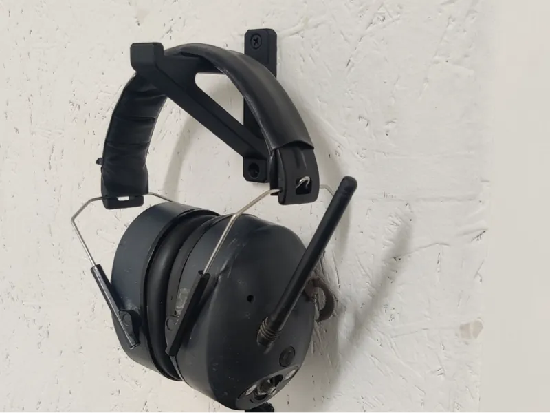 Wall mounted hanger for ear protection
