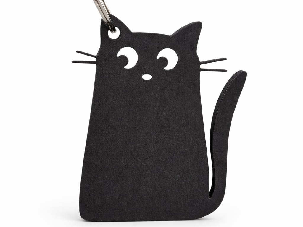 Niedliche Schwarze Katze-Schlüsselanhänger