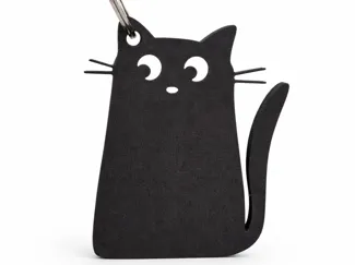 Niedliche Schwarze Katze-Schlüsselanhänger