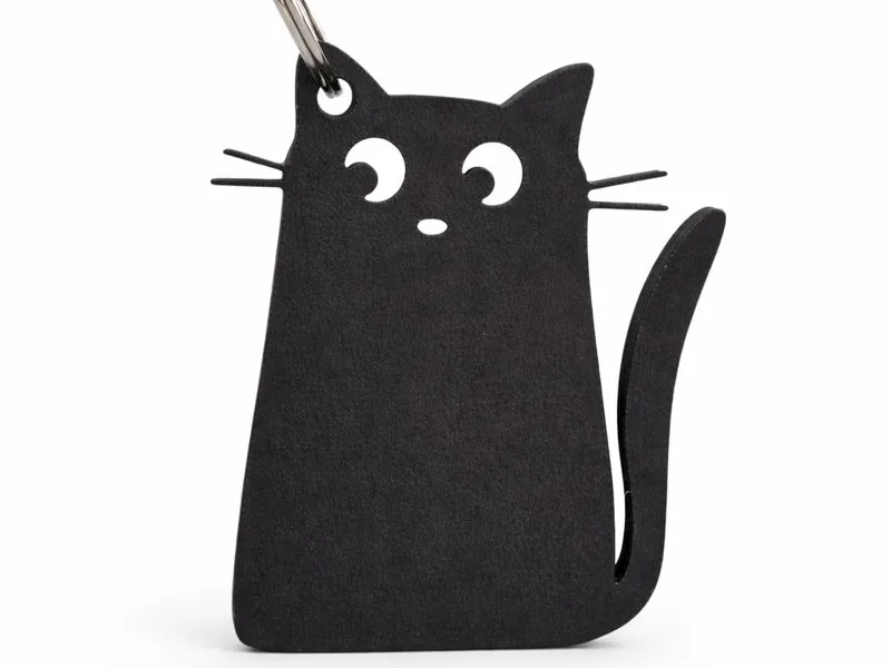 Niedliche Schwarze Katze-Schlüsselanhänger
