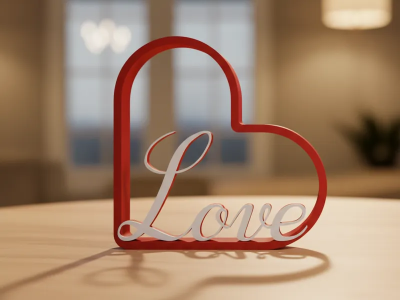 Corazón LOVE  Elegante - Regalo Romántico 
