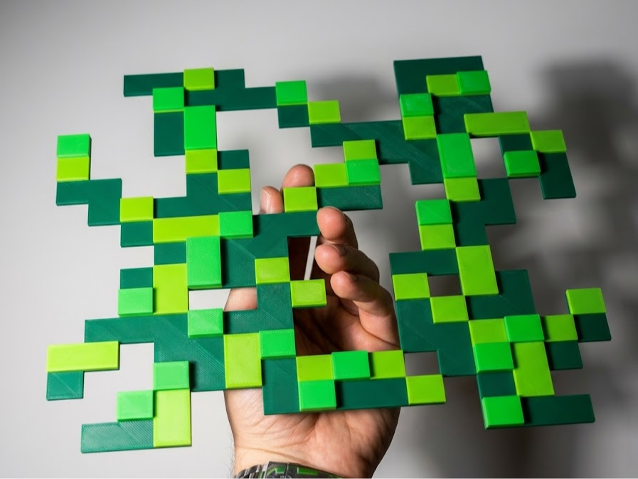 Minecraft Style Modular Vines - 3D Pixel Wall Art