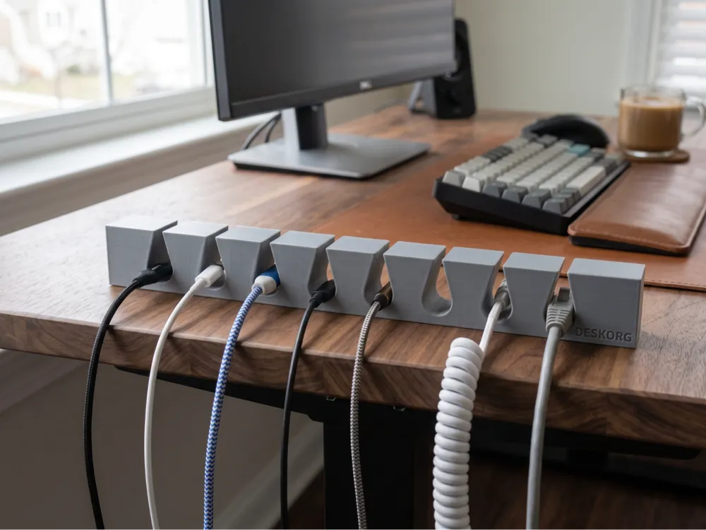 Organizador: Minimalist Desk Cable Organizer - Management Rack. Referencia del modelo original.