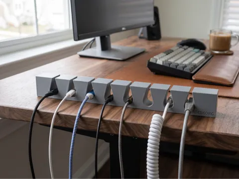 Organizador: Minimalist Desk Cable Organizer - Management Rack — referencia de MakerWorld