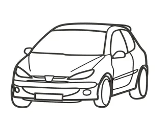 Silueta peugot 206 RC vista frontal