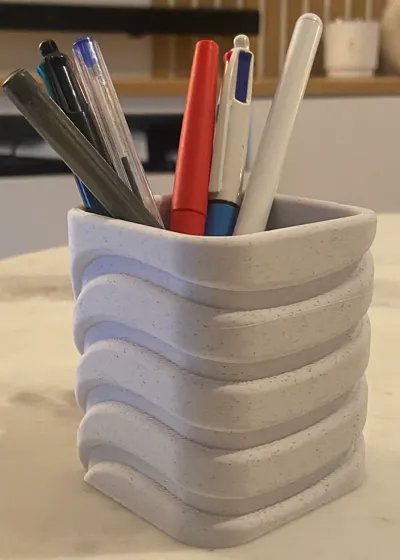 Pen Holder Waves by Crafted Creations - MakerWorld