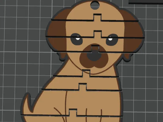 Cute Dog Flexi Keychain Makerlab