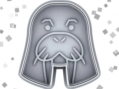 walrus geometric cookie cutter with stamp