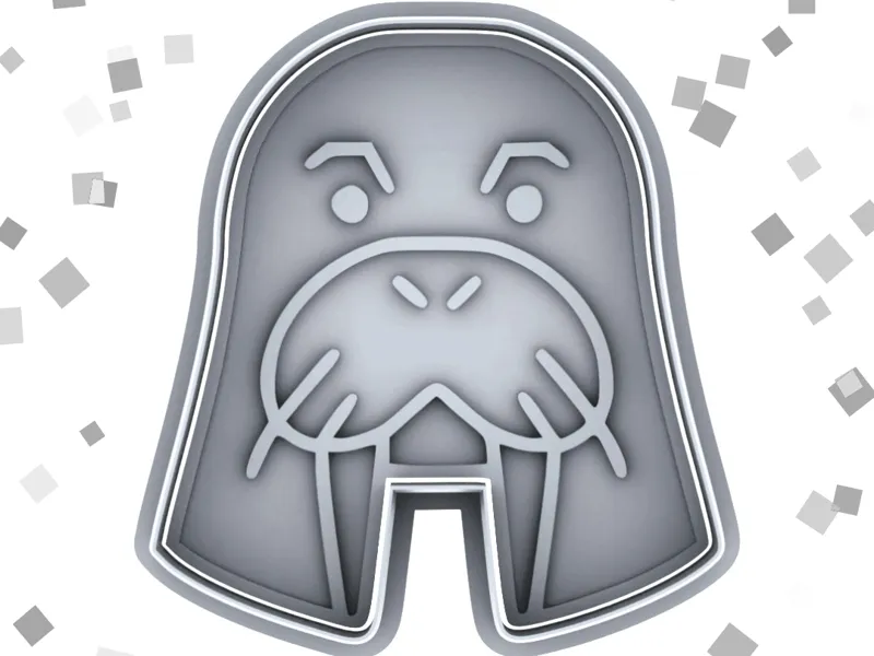 walrus geometric cookie cutter with stamp