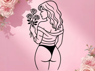 Woman With Roses Wall Art
