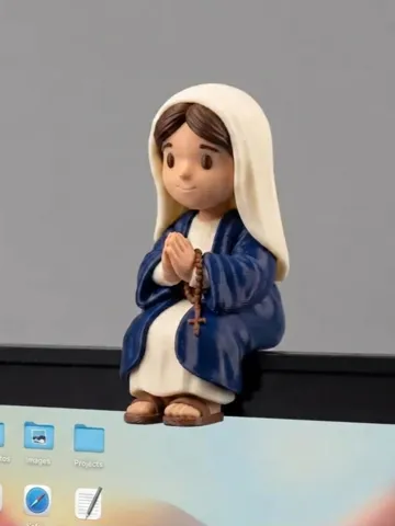 Estante o repisa: Mini Virgin Mary – Sitting on Monitor or Shelf — vista de referencia 2
