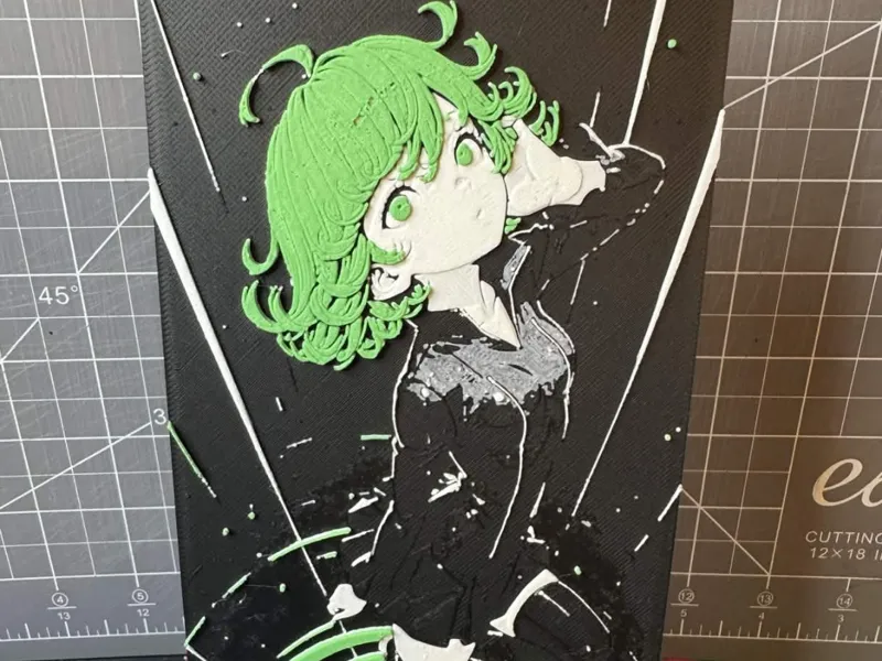 4x8 Hueforge of Tatsumaki from One Punch Man