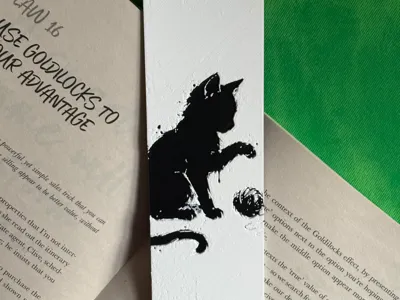 Cat playing with Yarn Bookmark