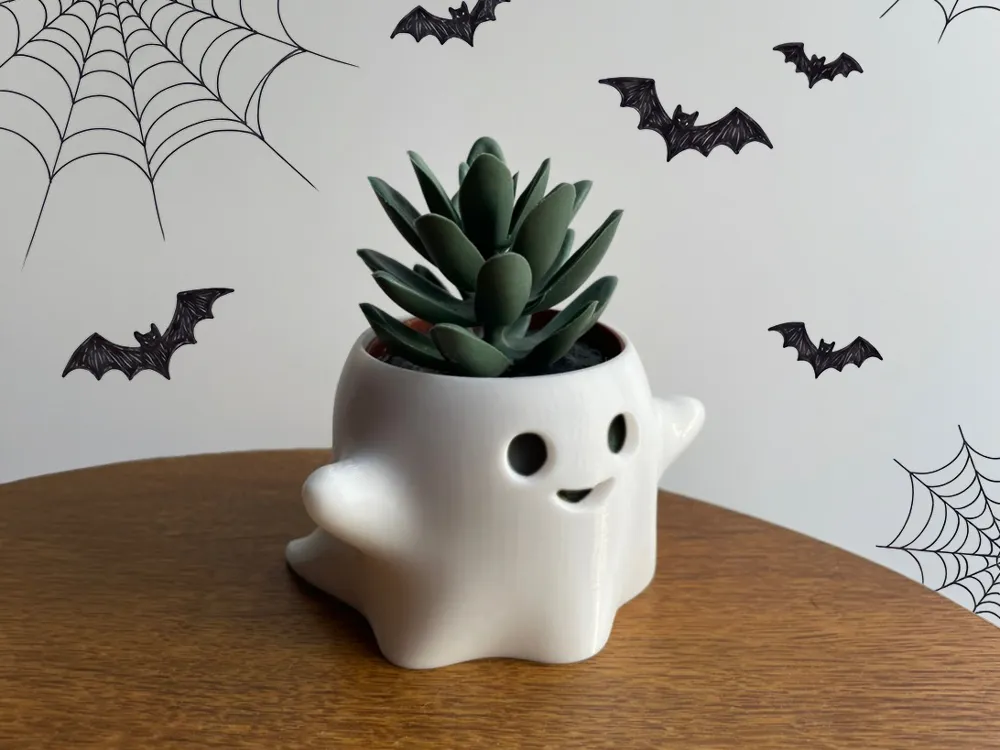 Maceta decorativa: Cute Ghost Planter - Ikea Fejka succulent (60mm). Referencia del modelo original.