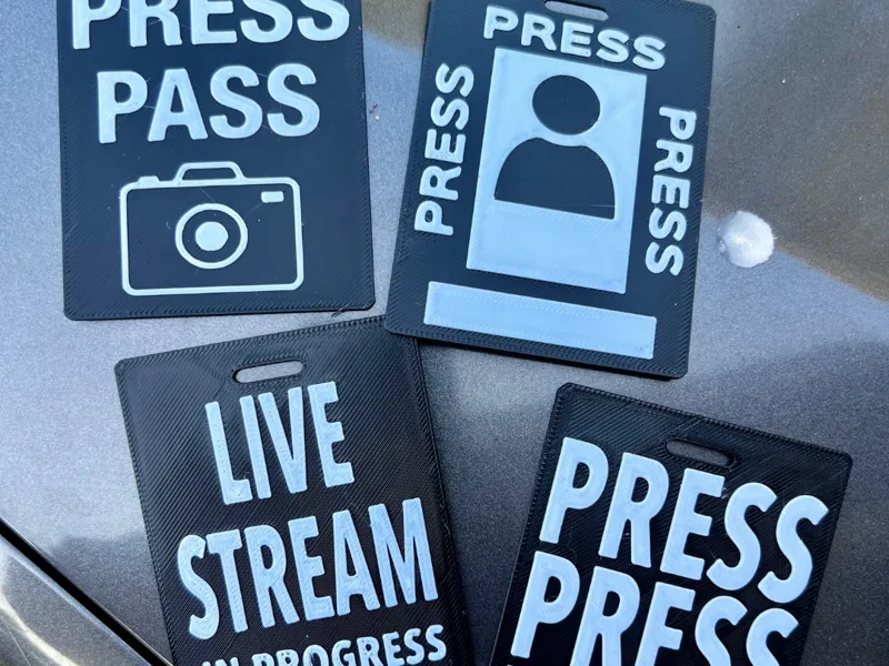 Press Pass Badge Media (NO AMS) with pause