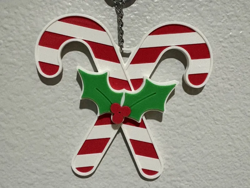 Christmas Candy Cane Keychain/Ornament