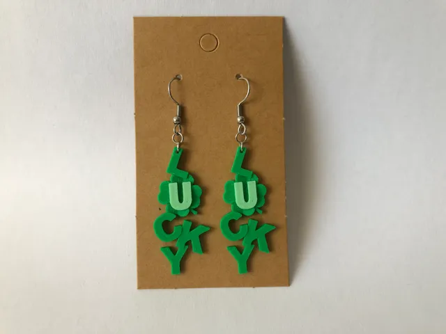 Lucky St Patrick's day earrings, AMS 0.4mm nozzle