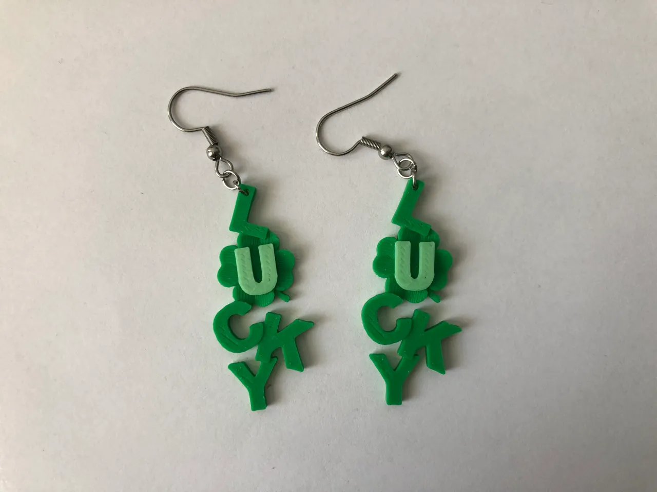 Lucky St Patrick's day earrings, AMS 0.4mm nozzle view 2
